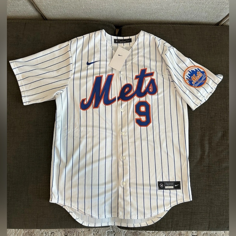 Nike New York Mets Brandon Nimmo #9 Pinstripe with Patch Jersey Men’s Sz: Medium - Picture 2 of 7